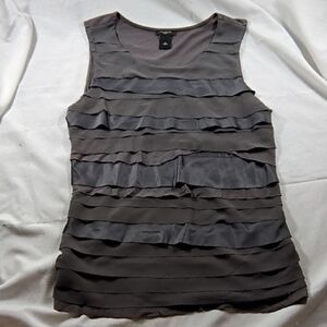Ann Taylor Charcoal Layered Tank Top